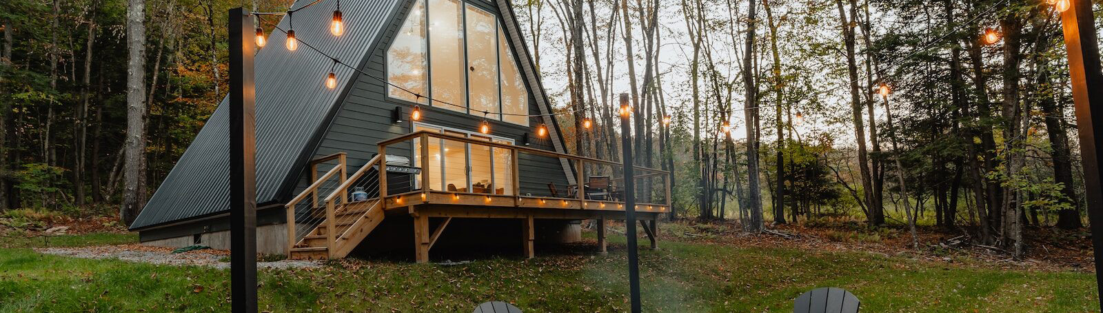 Fancy cabin in the woods.